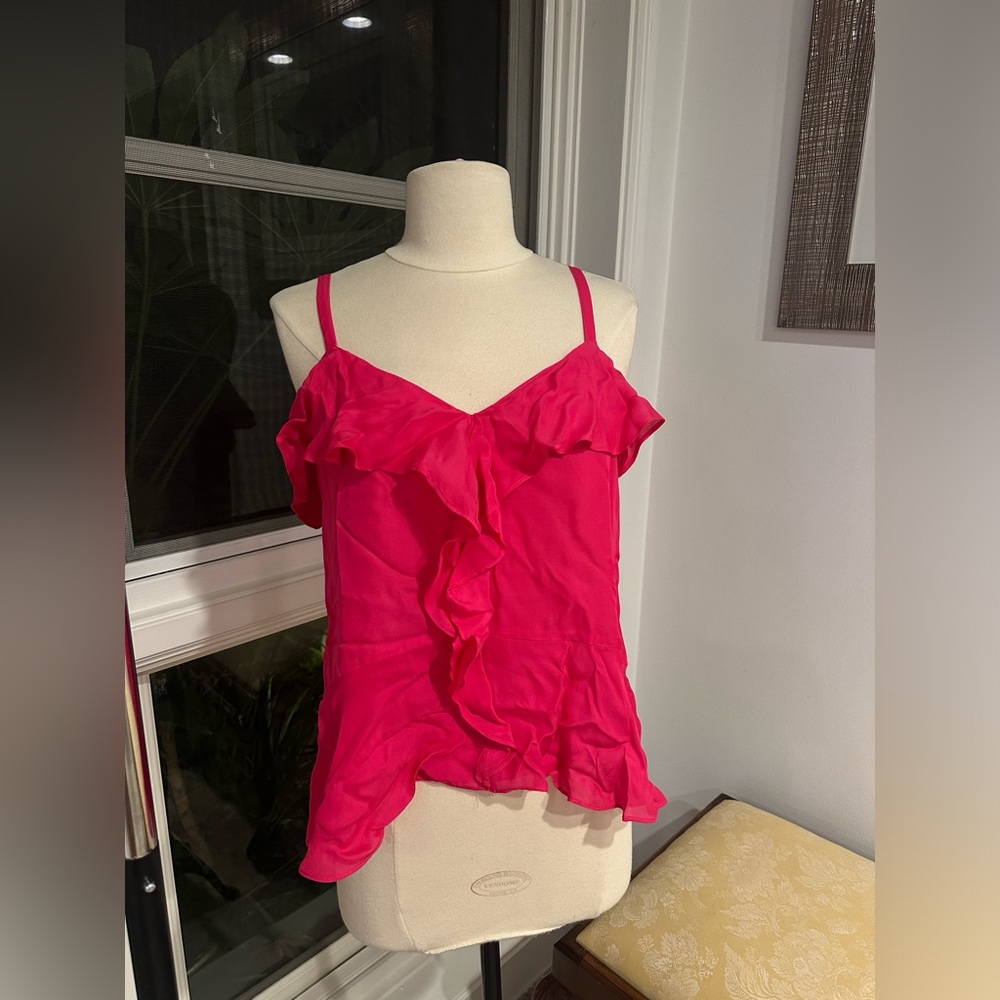 Parker pink ruffle top